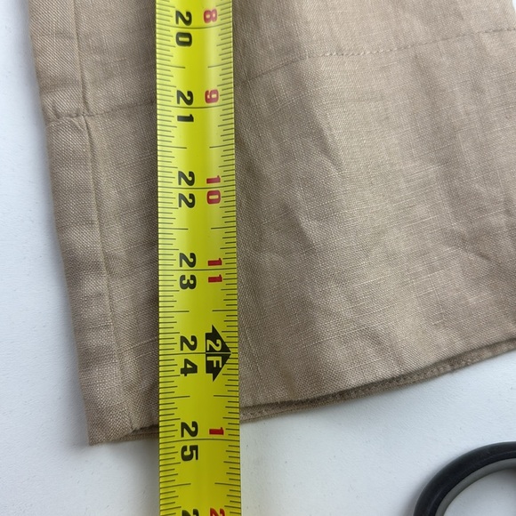 NWT Per Una Tan Long Sleeve Linen Top with Brass Embellishments - Picture 7 of 10